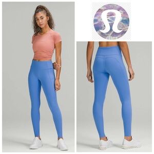 NWOT Lululemon Fast and Free Brushed Fabric High-Rise Tight 28" in Blue Nile